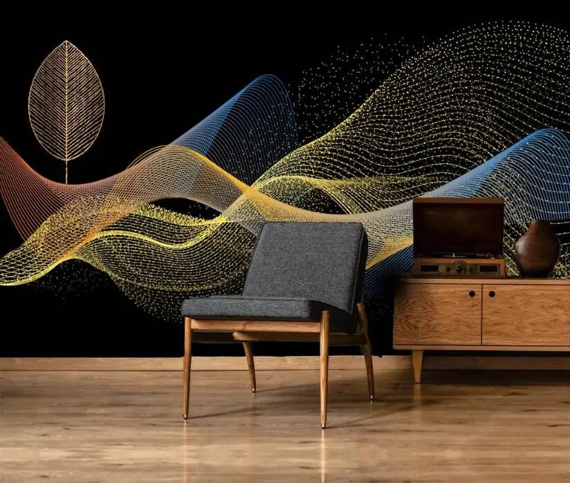 Benutzerdefinierte papel de parede 3d tapete Europäischen minimalistischen schlafzimmer wohnzimmer TV hintergrund streifen abstrakte wandbild 3D wand Aufkleber