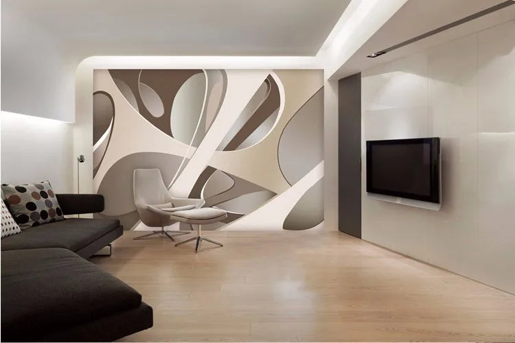 Benutzerdefinierte papel de parede 3d tapete Europäischen minimalistischen schlafzimmer wohnzimmer TV hintergrund streifen abstrakte wandbild 3D wand Aufkleber