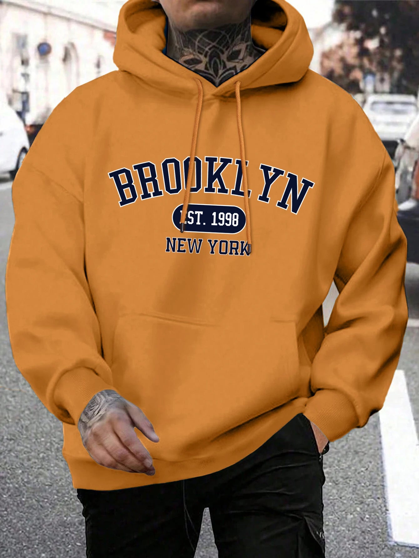 Brooklyn Est 1998 New York Printing Men Hoodies Harajuku Crewneck Hood