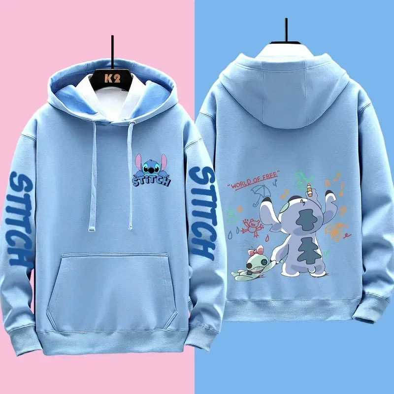 Disney Stitch Different Couple Outfits for Men and Women Casual Sweatshirts Hooded Jackets and Clothes