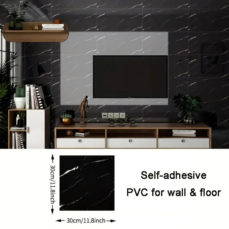 10pcs PVC Imitation Marble Floor Stickers Self-adhesive Wall Stickers Waterproof Bathroom Living room Moden Decoration Decals