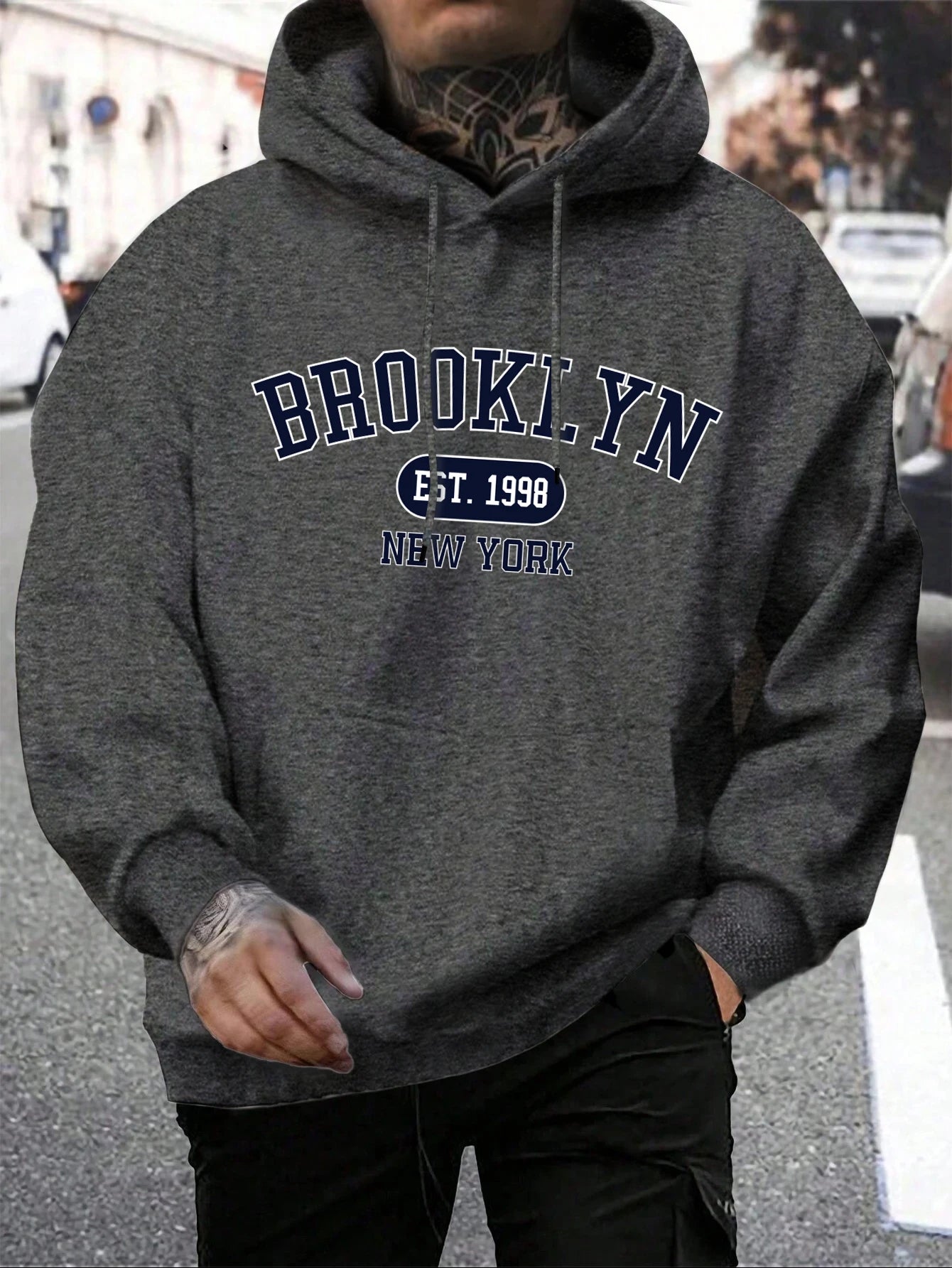 Brooklyn Est 1998 New York Printing Men Hoodies Harajuku Crewneck Hood