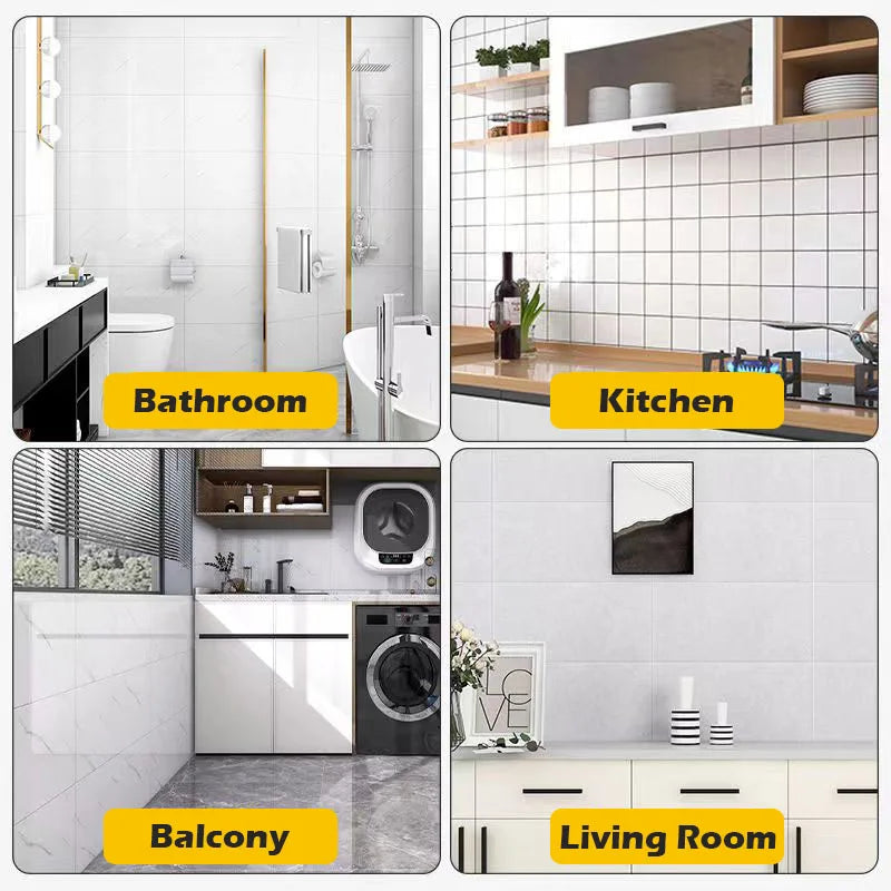 Imitation Ceramic Tiles Sheet Paper Wall Stickers Wallpaper Sticker Bathroom Living Room Peel and Stick Wallpaper 60cm*30cm Home