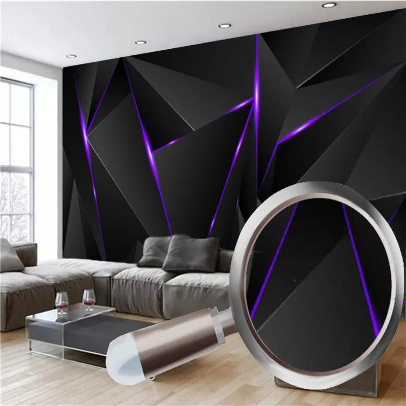 Customized products 3d Wallcovering Wallpaper Black Triangle Premium Atmospheric Living Room Bedroom Home Decor Wall Covering 3D