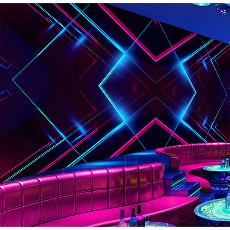 3D technology customized wallpaper for KTV bar private room background.