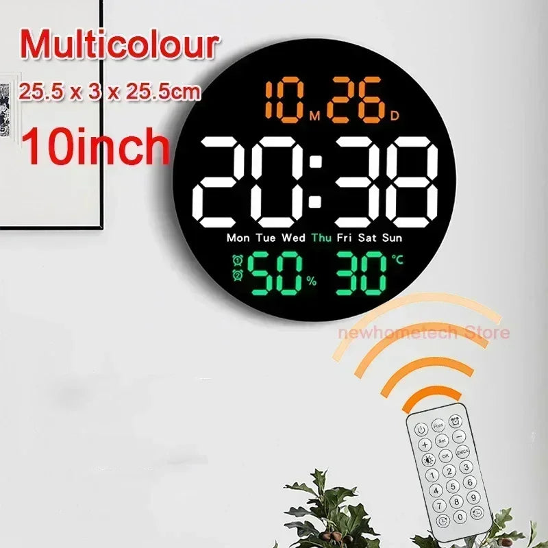 LED Digital Wall Clock Large Screen Temperature Date Day Display