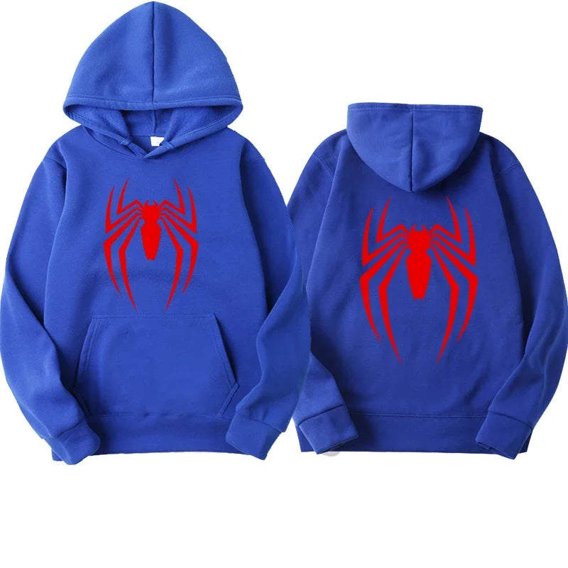 Spider-Printed Hoodie – Street Fashion Casual Loose Sweatshirt