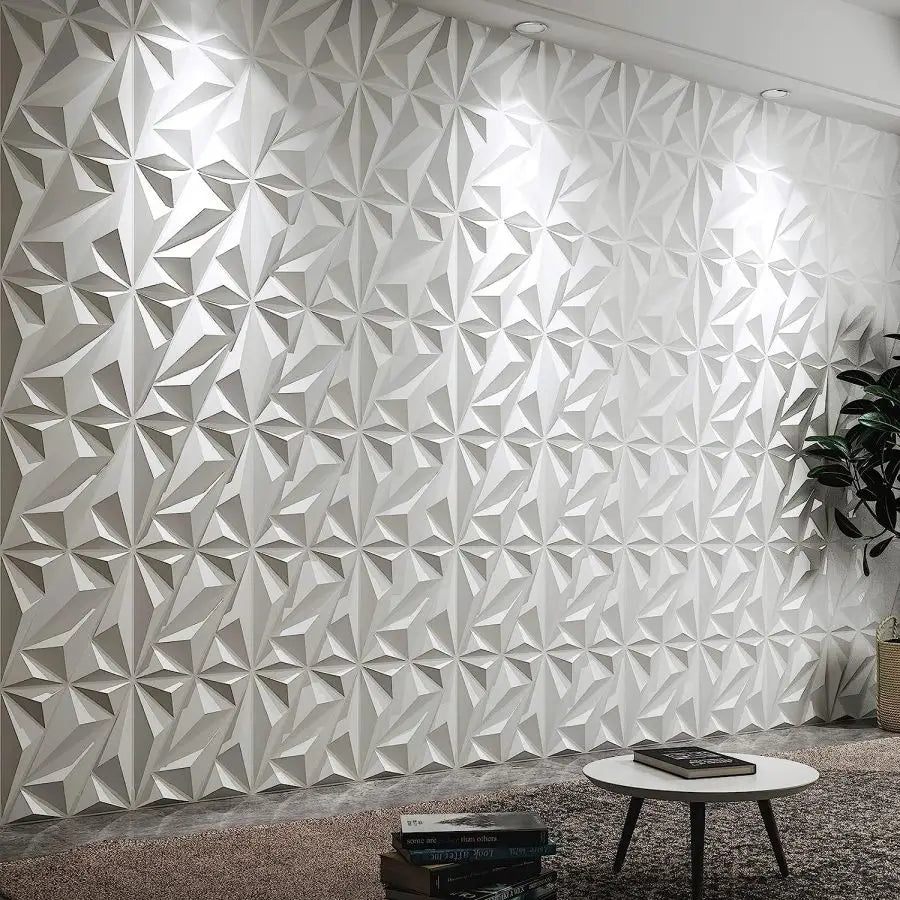 12pcs 3D wall panels for indoor wall decoration,PVC pattern for living room hall bedroom hotel office,black,30.48 cm x 30.48 cm