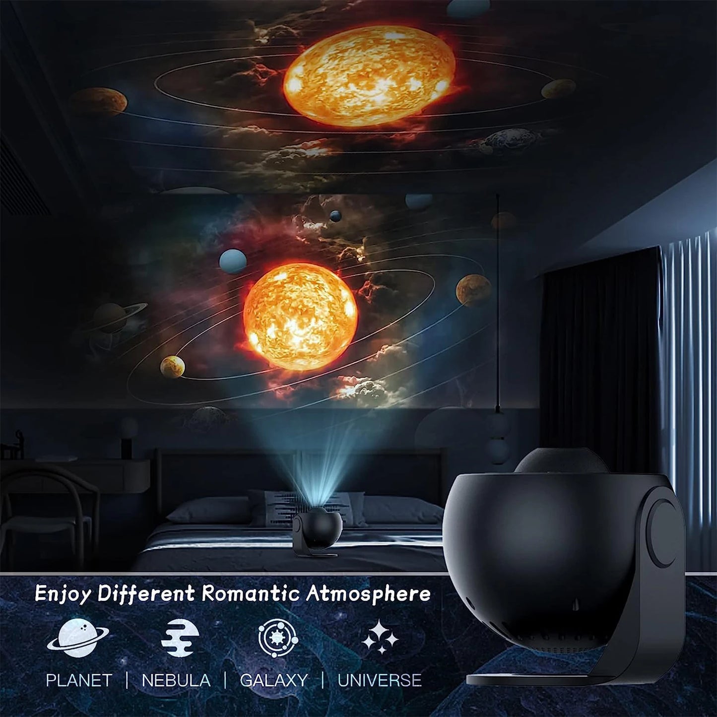 Galaxy projector, planetarium, starry sky, nebula, bedroom, living room, ceiling decoration, projection light