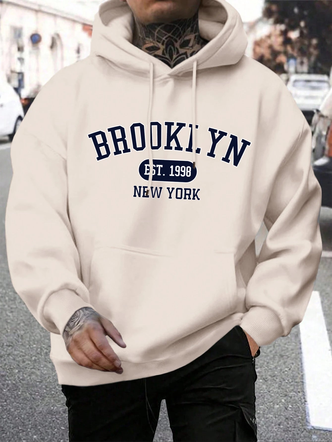 Brooklyn Est 1998 New York Printing Men Hoodies Harajuku Crewneck Hood