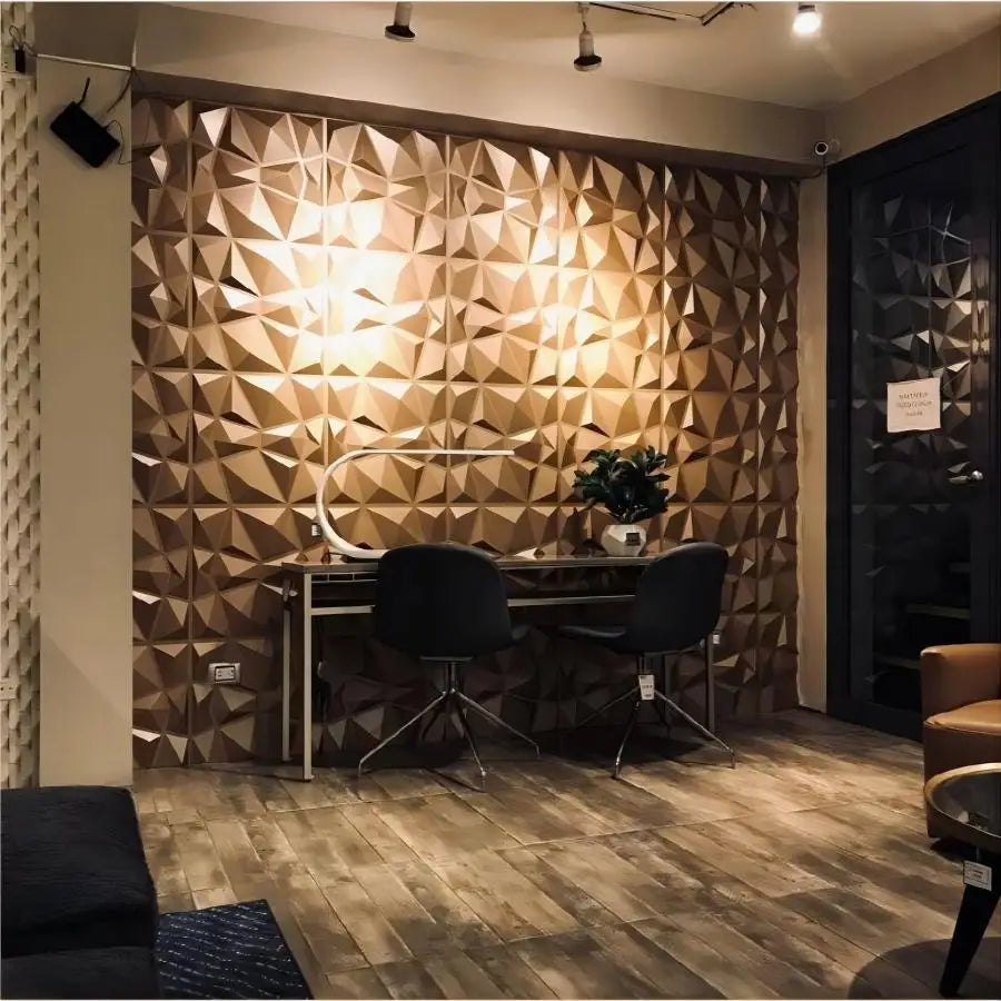 12pcs 3D wall panels for indoor wall decoration,PVC pattern for living room hall bedroom hotel office,black,30.48 cm x 30.48 cm