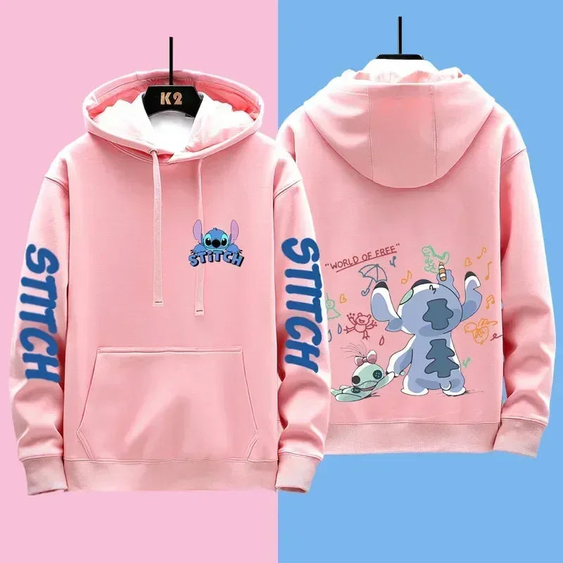 Disney Stitch Different Couple Outfits for Men and Women Casual Sweatshirts Hooded Jackets and Clothes