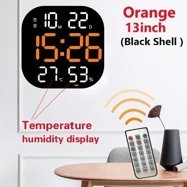 LED Digital Wall Clock Large Screen Temperature Date Day Display