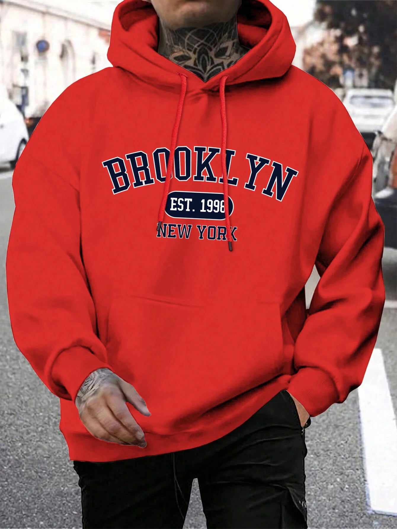 Brooklyn Est 1998 New York Printing Men Hoodies Harajuku Crewneck Hood