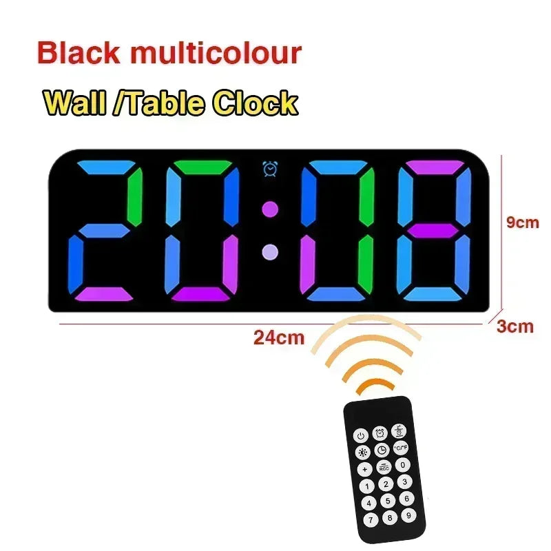 LED Digital Wall Clock Large Screen Temperature Date Day Display