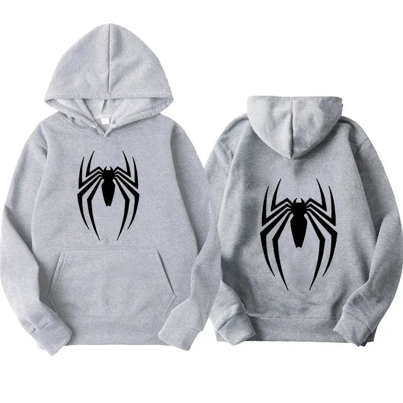 Spider-Printed Hoodie – Street Fashion Casual Loose Sweatshirt