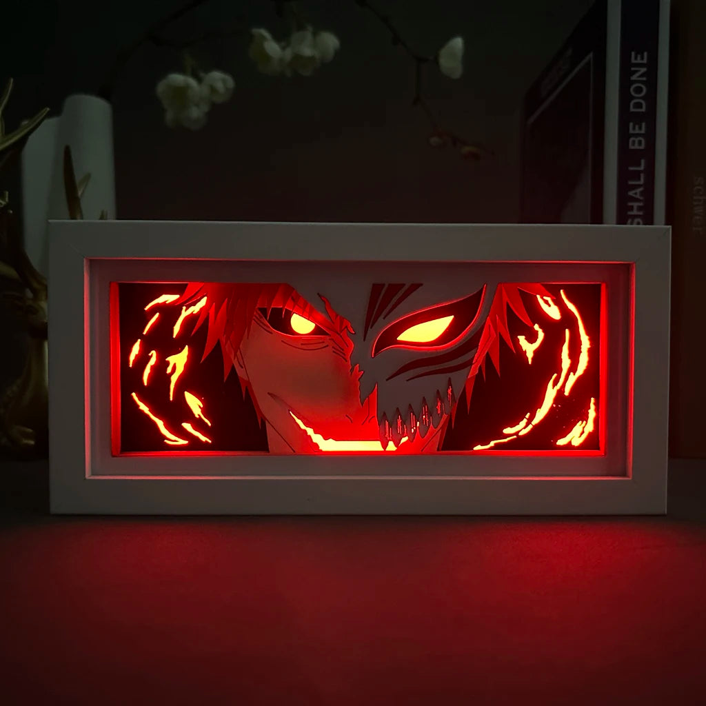 Anime Led Light Bleach Lamp For Room Decor Paper Cut Shadow Box Birthday Gift Bedside Nightlight Manga Light Box Ichigo Kurosaki