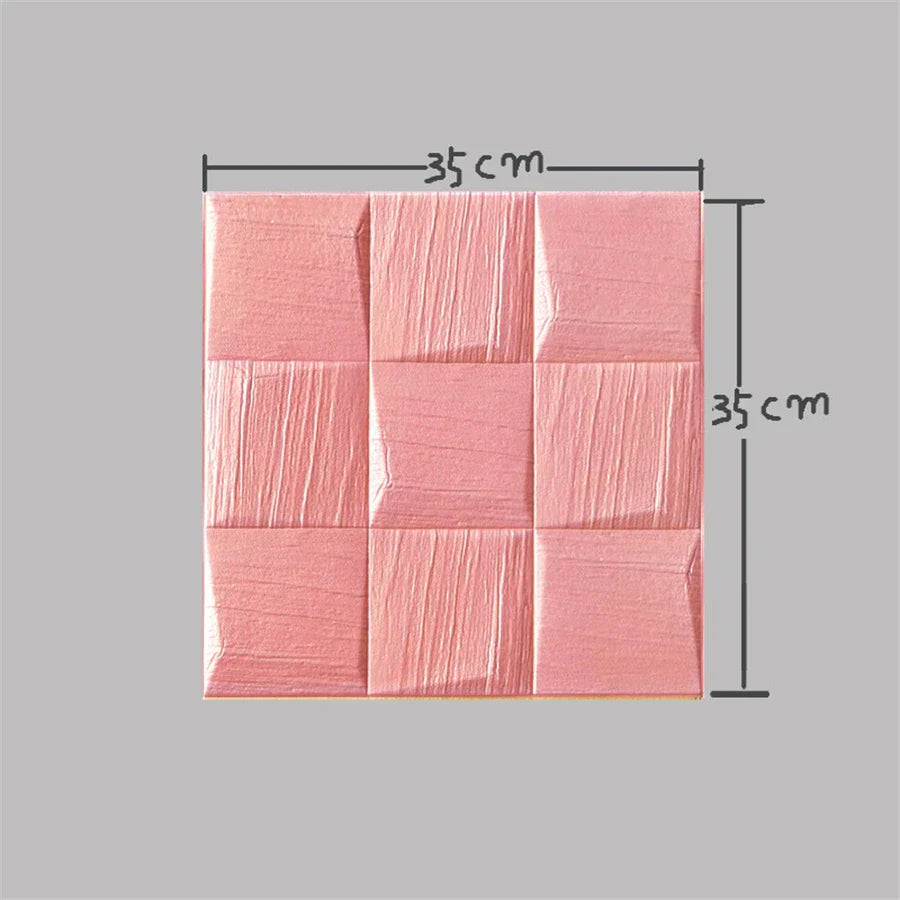 10pcs 3D Wall Sticker Self-Adhesive Wallpaper Waterproof Foam Brick Peel and Stick Anti-Collision Living Room Home Decor 35*35cm