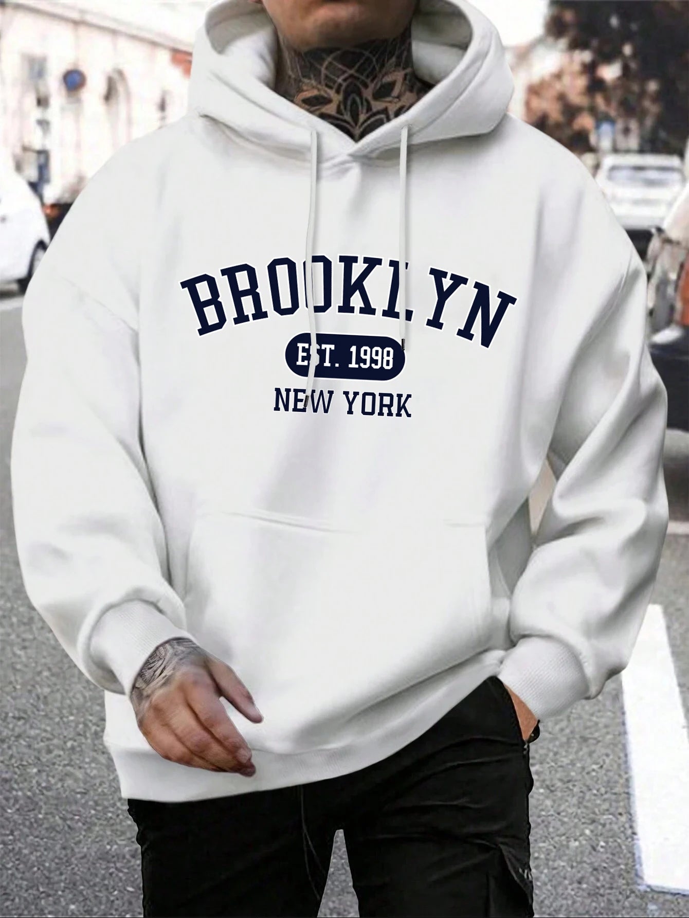 Brooklyn Est 1998 New York Printing Men Hoodies Harajuku Crewneck Hood