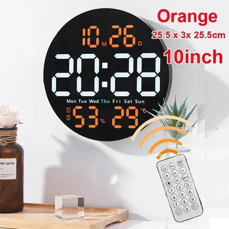 LED Digital Wall Clock Large Screen Temperature Date Day Display