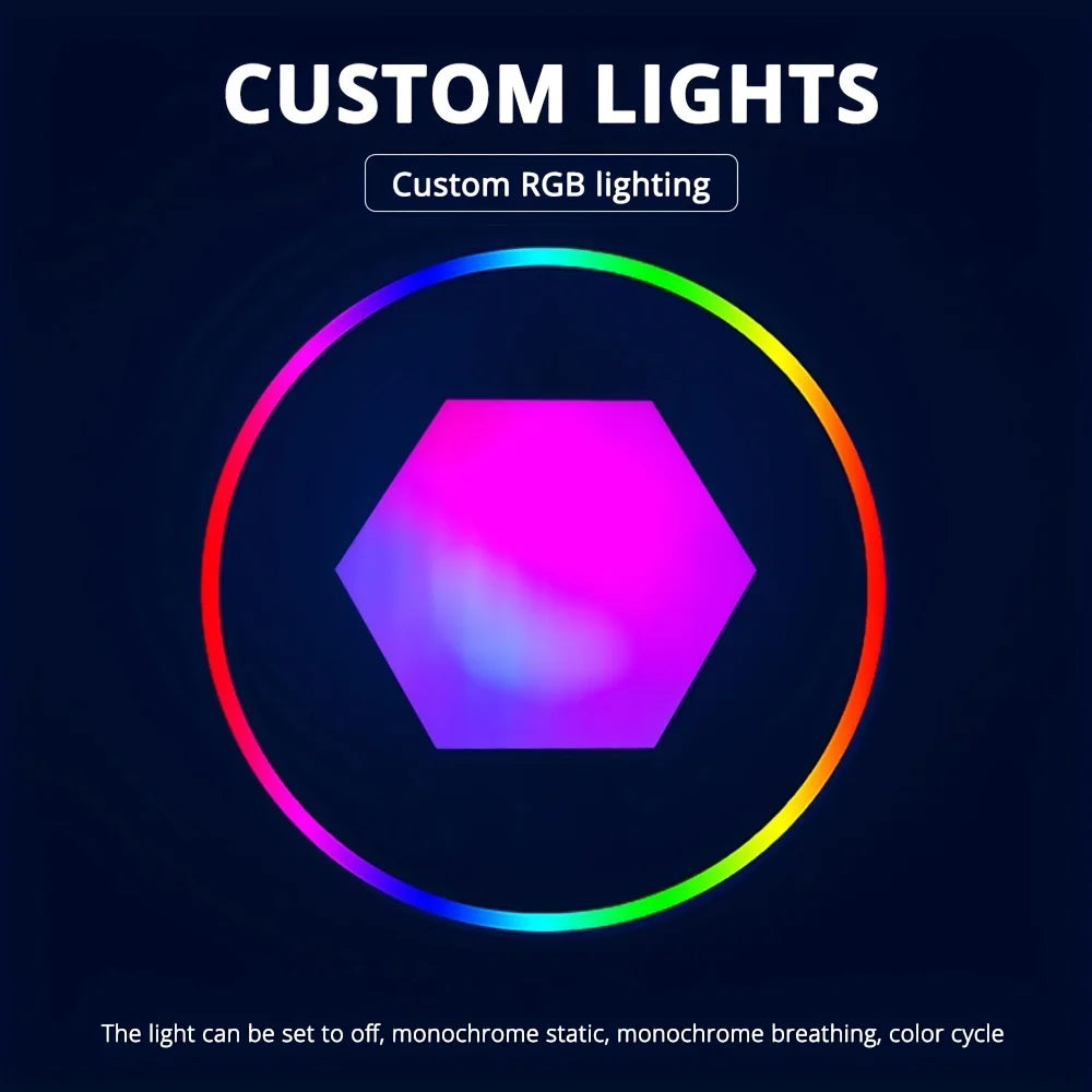 RGB Intelligent Hexagonal Wall Lamp Color-changing Ambient Night Light DYI Shape Music Rhythm APP Control For Game Room Bedroom