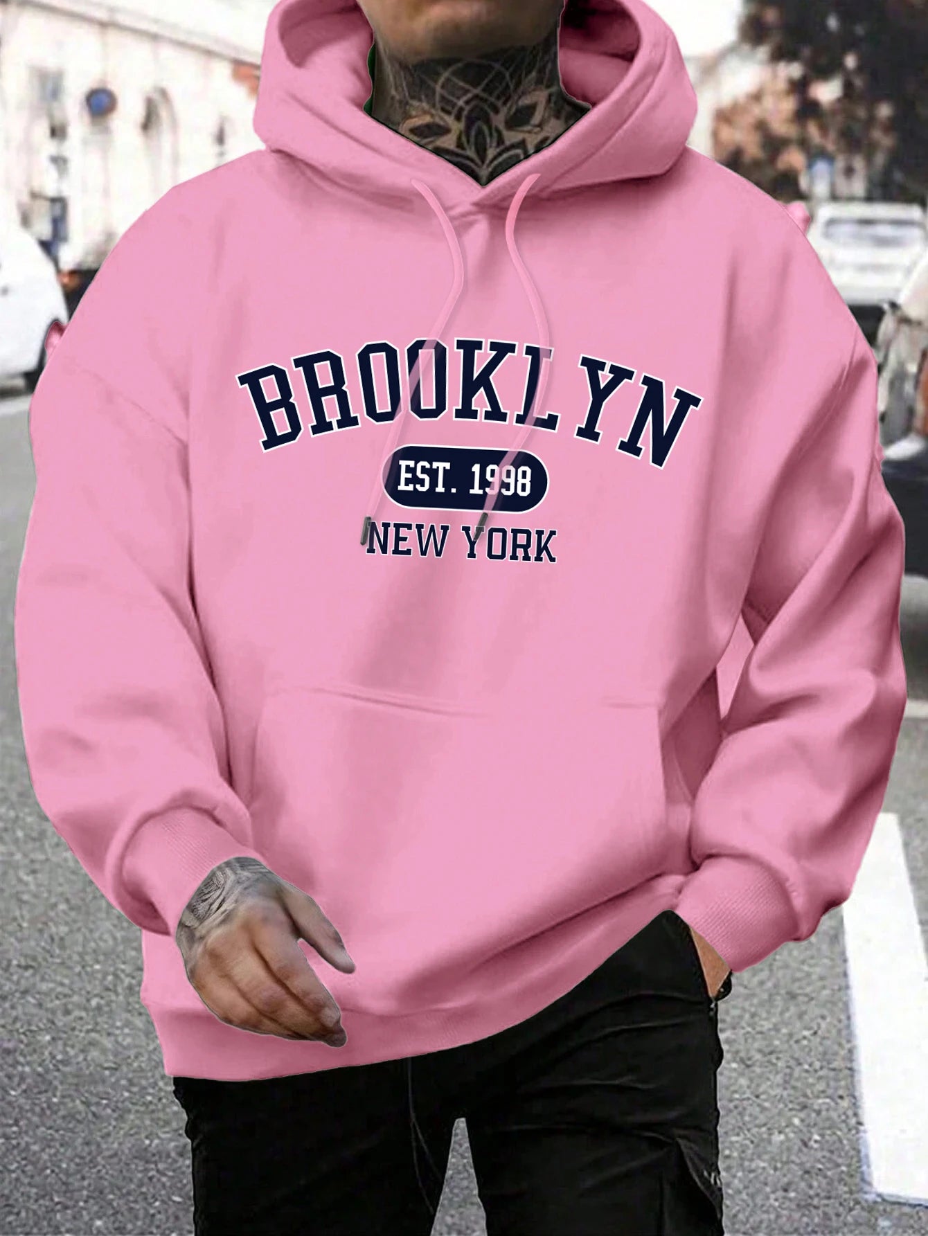 Brooklyn Est 1998 New York Printing Men Hoodies Harajuku Crewneck Hood