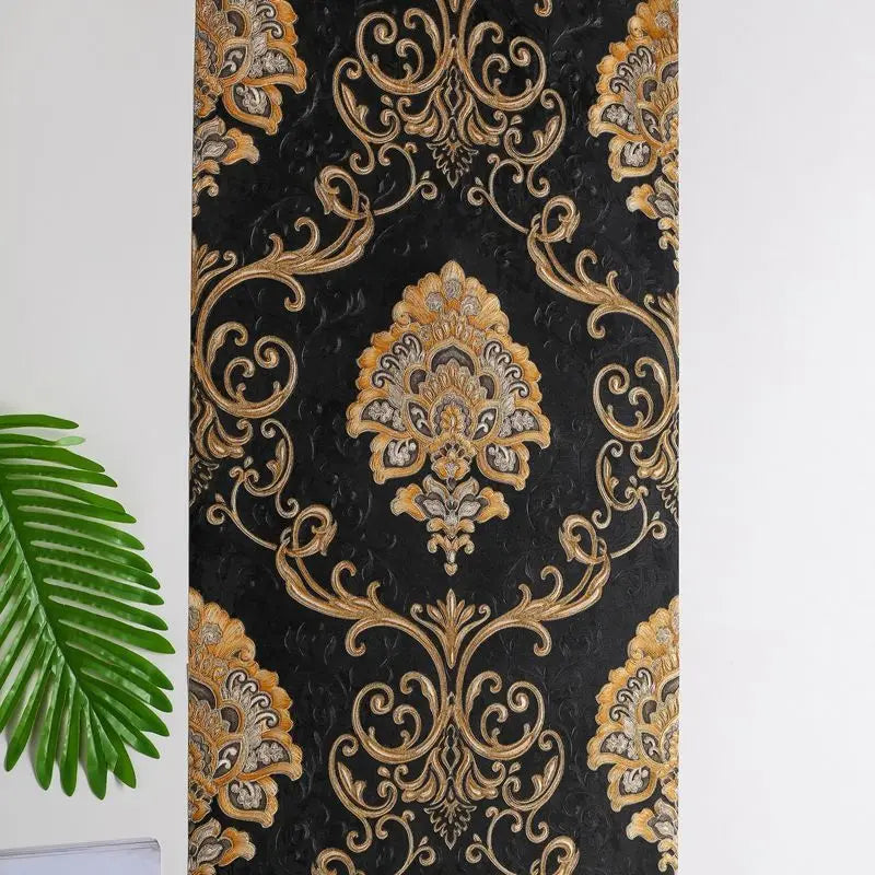 European Style Luxury Damask Wallpaper Roll 3D Embossed Pvc Thickened Wall Mural Decor Wallpapers for Living Room Bedroom обои