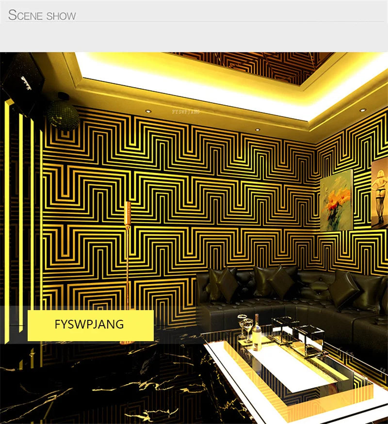 KTV Theme Box Wallpaper Golden 3D