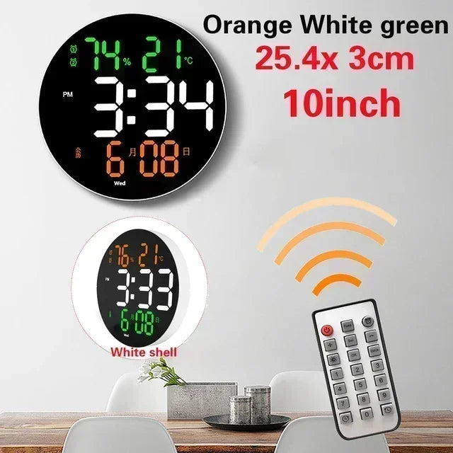 LED Digital Wall Clock Large Screen Temperature Date Day Display