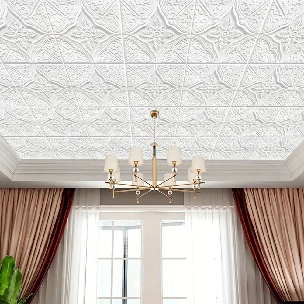 3D self-adhesive decorative waterproof and moisture-proof wallpaper 35 * 35cm suitable for ceiling and living room wallpaper