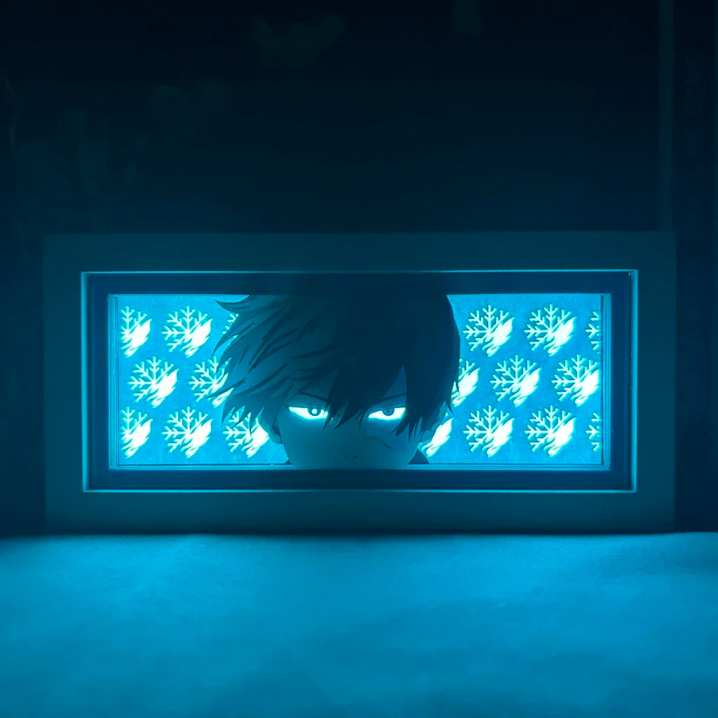 My Hero Academia Shoto Todoroki Eye Face Lampada a LED per la decorazione della sala giochi Manga 3D Papercut Anime Mood Light Regali di compleanno