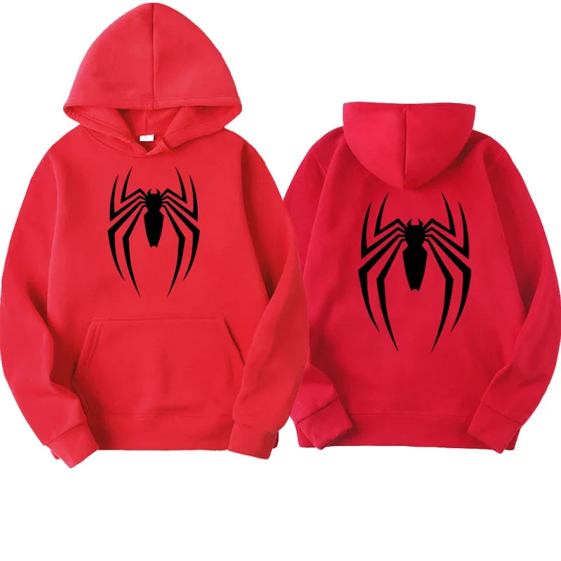 Spider-Printed Hoodie – Street Fashion Casual Loose Sweatshirt