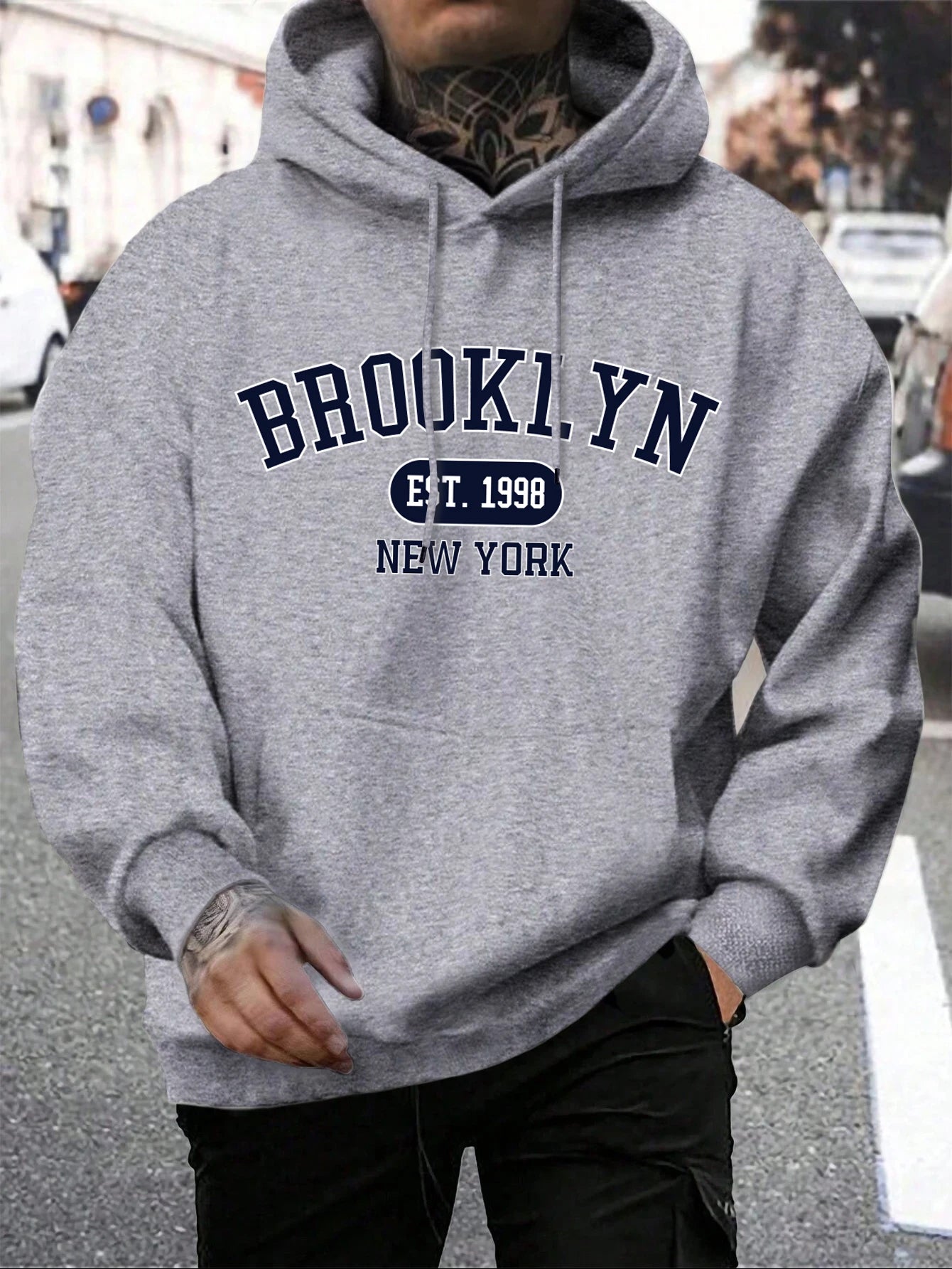 Brooklyn Est 1998 New York Printing Men Hoodies Harajuku Crewneck Hood