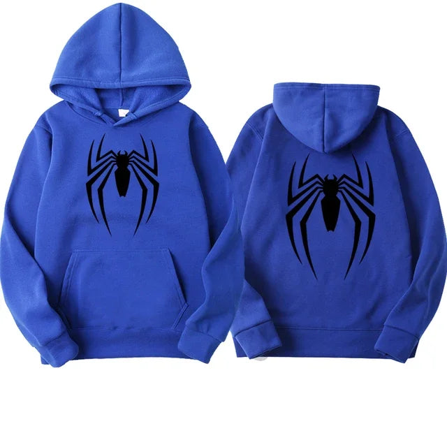 Spider-Printed Hoodie – Street Fashion Casual Loose Sweatshirt