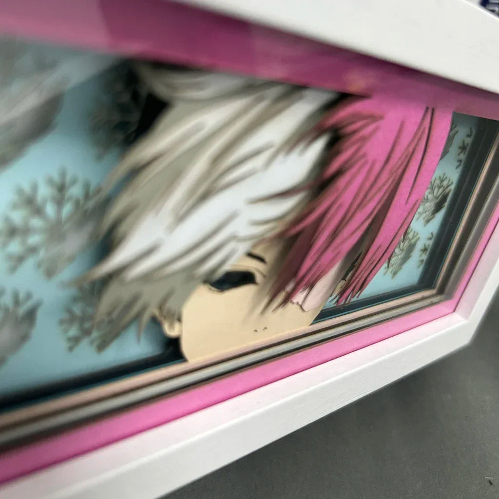 My Hero Academia Shoto Todoroki Eye Face Lampada a LED per la decorazione della sala giochi Manga 3D Papercut Anime Mood Light Regali di compleanno