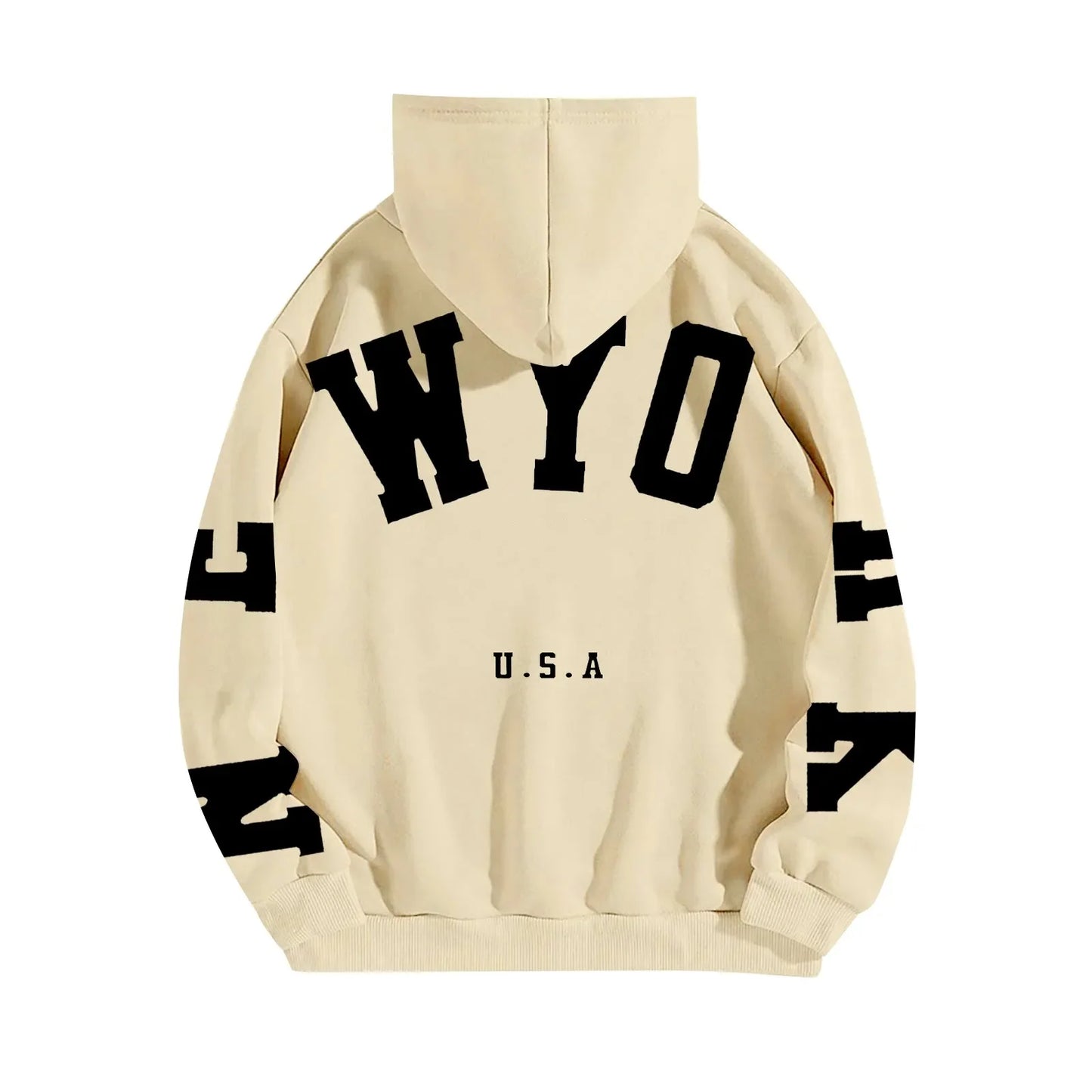 Zipper less Back New York U.S.A. Printed Hoodie