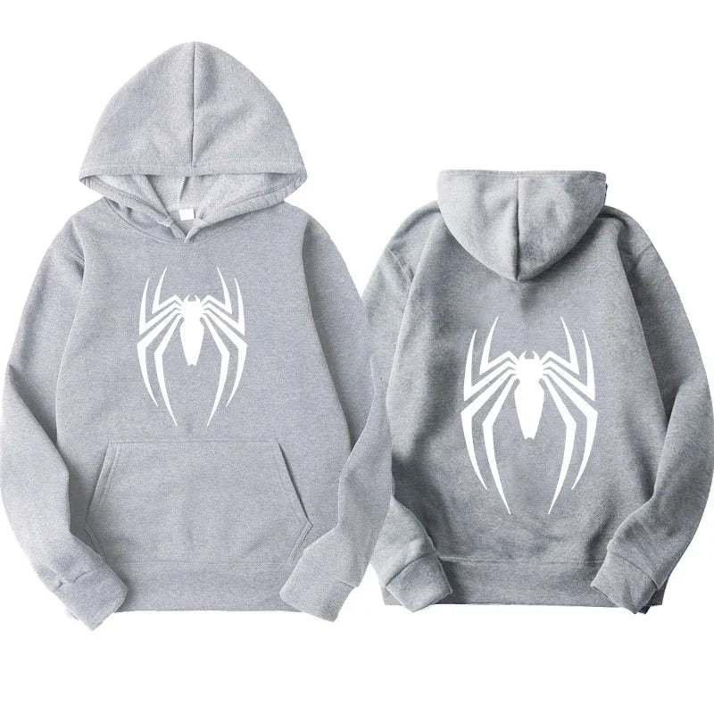 Spider-Printed Hoodie – Street Fashion Casual Loose Sweatshirt