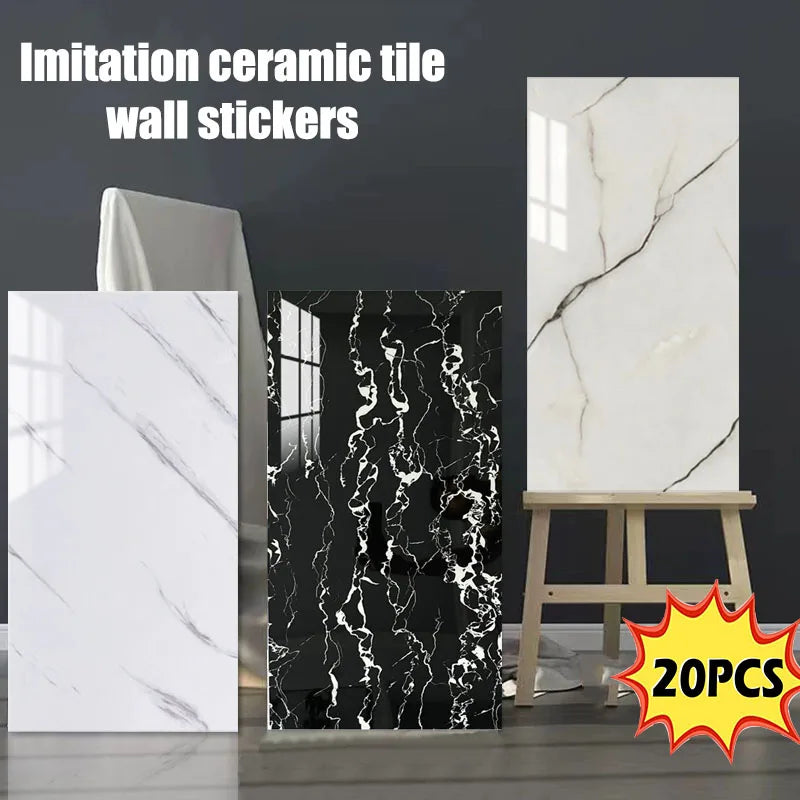 Imitation Ceramic Tiles Sheet Paper Wall Stickers Wallpaper Sticker Bathroom Living Room Peel and Stick Wallpaper 60cm*30cm Home