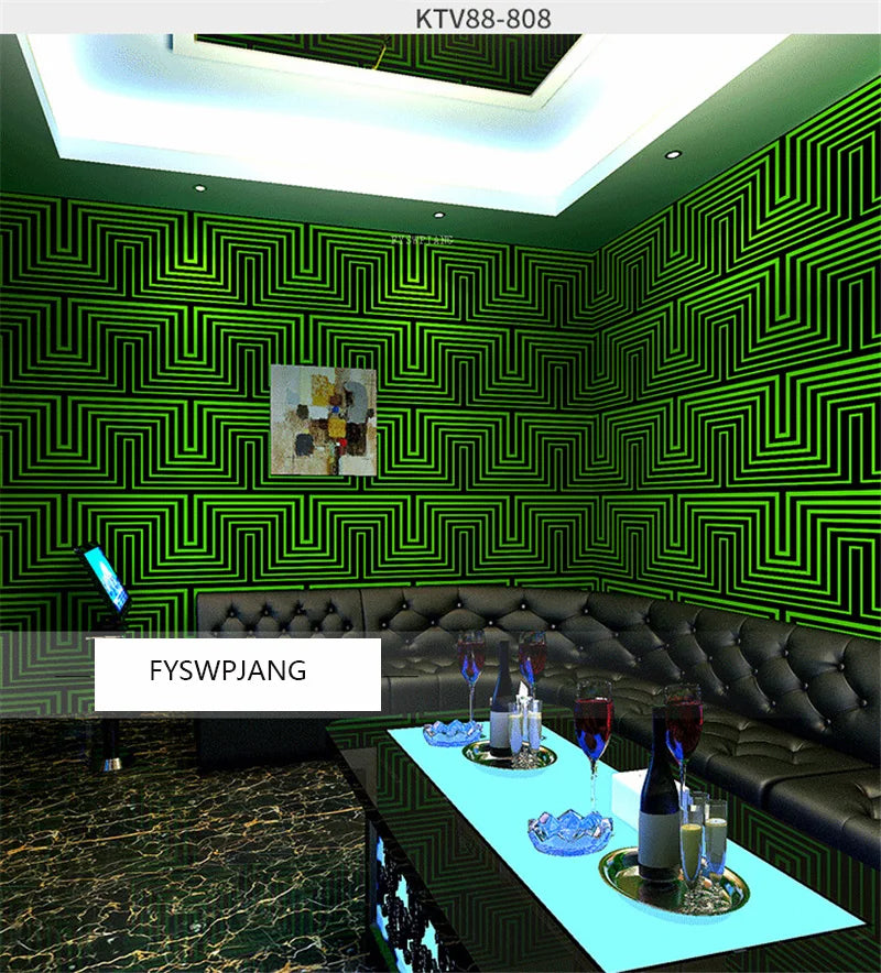 KTV Theme Box Wallpaper Golden 3D Corridoio Flash Sfondo Muro Bar Parete Panno Camera da letto Soggiorno Decorazione della casa Adesivo da parete