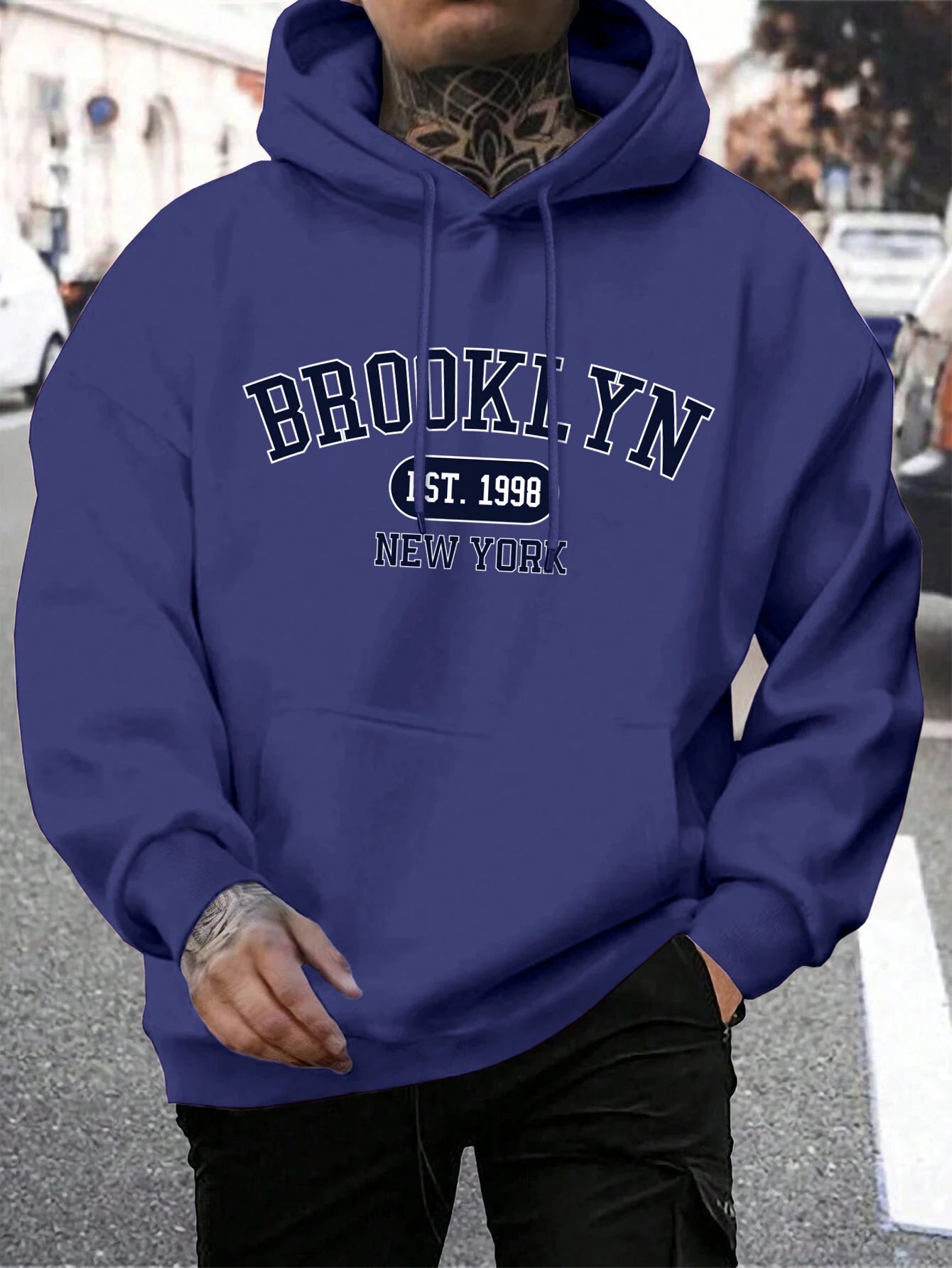 Brooklyn Est 1998 New York Printing Men Hoodies Harajuku Crewneck Hood