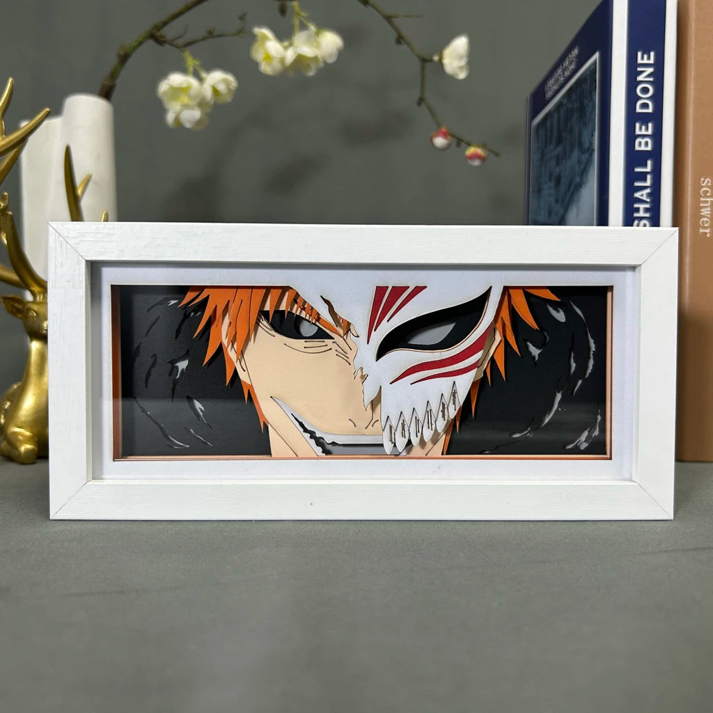 Anime Led Light Bleach Lamp For Room Decor Paper Cut Shadow Box Birthday Gift Bedside Nightlight Manga Light Box Ichigo Kurosaki