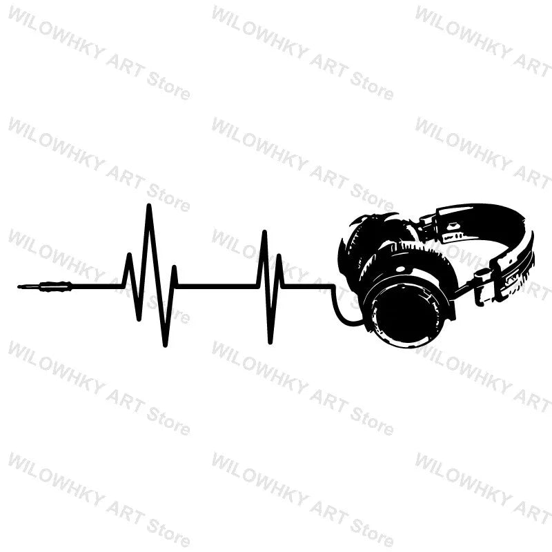 Headphone Wall Stickers Game Music Headphone Game Music Lovers