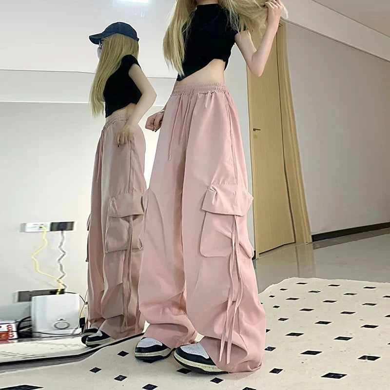 Y2K Cargo Pants Women Streetwear Oversized Wide Leg Sweatpants