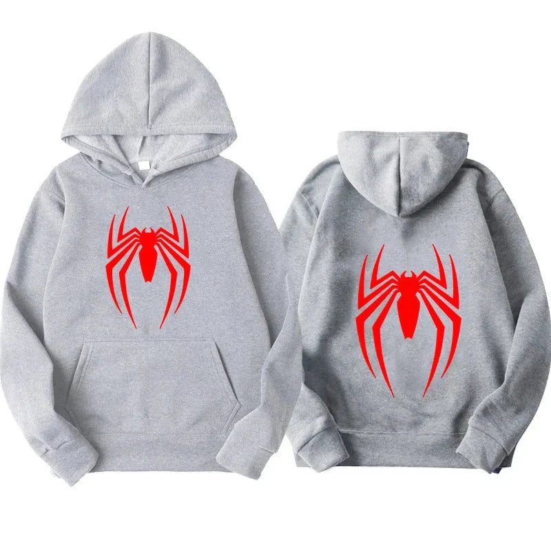 Spider-Printed Hoodie – Street Fashion Casual Loose Sweatshirt