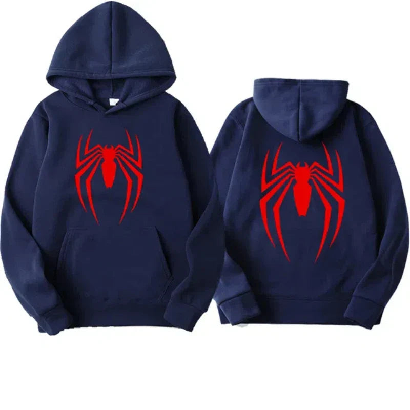 Spider-Printed Hoodie – Street Fashion Casual Loose Sweatshirt