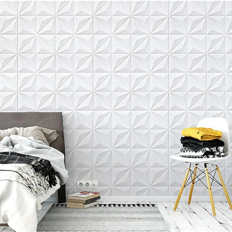 35*35cm Ceiling Bedroom 3d Wall Stickers Wallpaper Room Decor Anti-collision Background Waterproof Peel and Stick Decoration ﻿