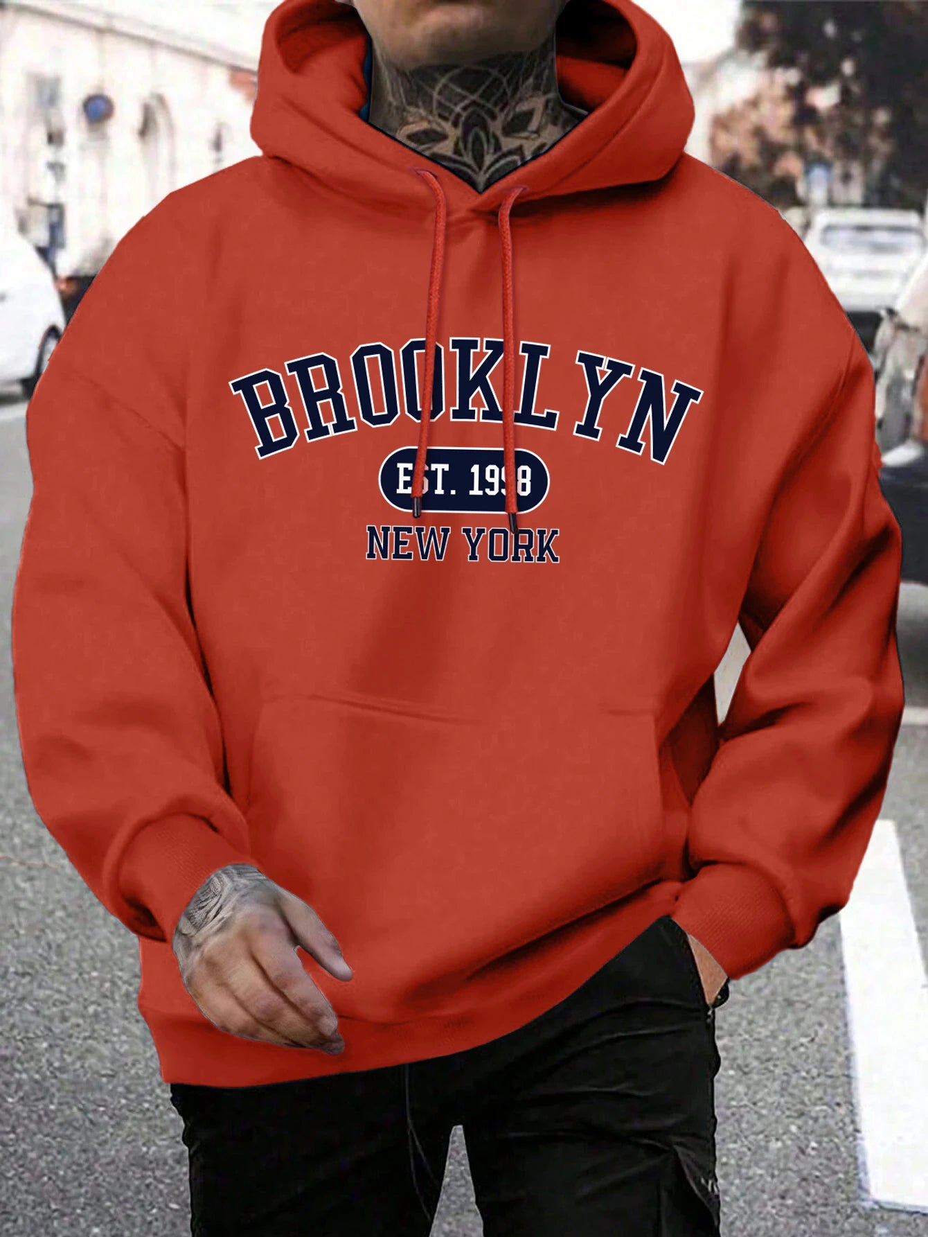 Brooklyn Est 1998 New York Printing Men Hoodies Harajuku Crewneck Hood