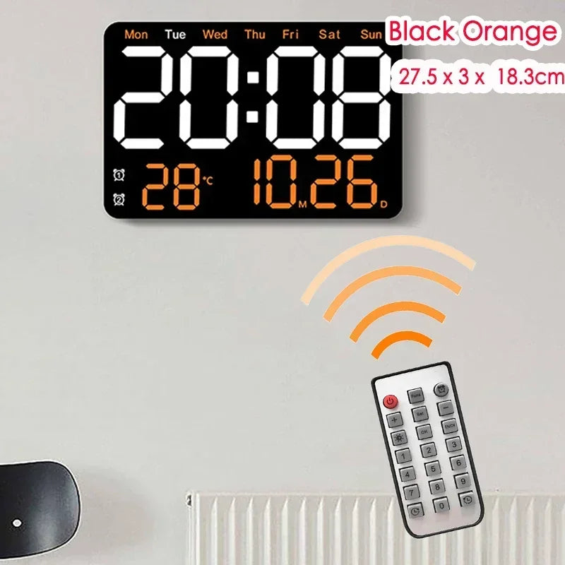 LED Digital Wall Clock Large Screen Temperature Date Day Display