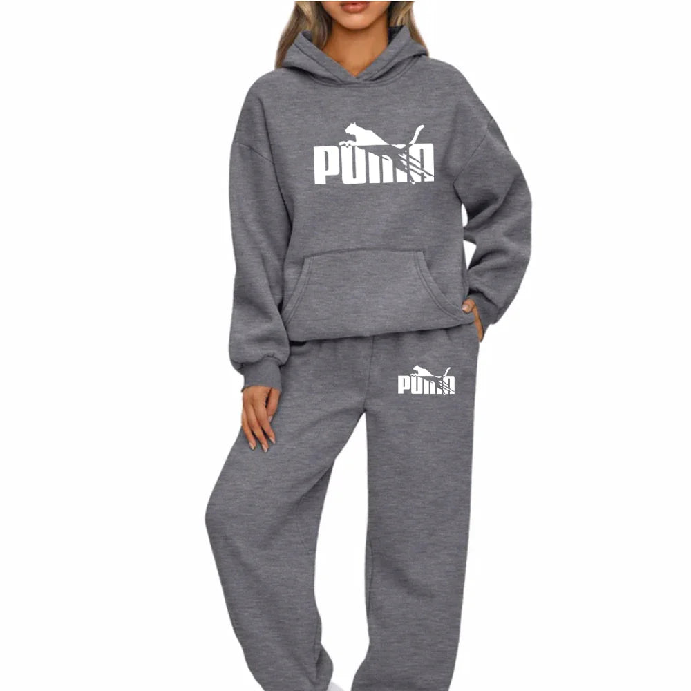 Neue Herbst Winter Frau Mode Druck Trainingsanzug Hoodies + Jogginghose 2-Stück Mode Kausalen Jogging sweatshirt Kleidung