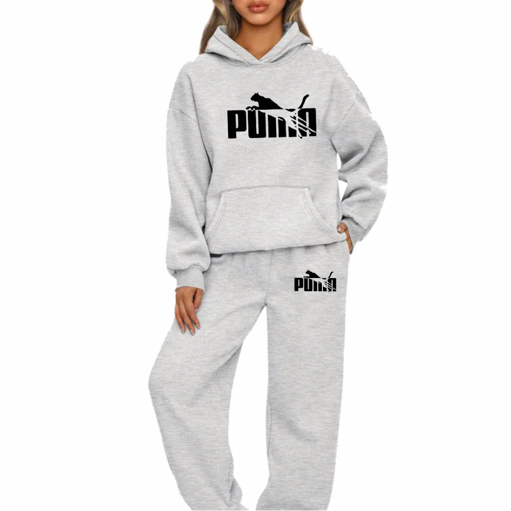 Neue Herbst Winter Frau Mode Druck Trainingsanzug Hoodies + Jogginghose 2-Stück Mode Kausalen Jogging sweatshirt Kleidung